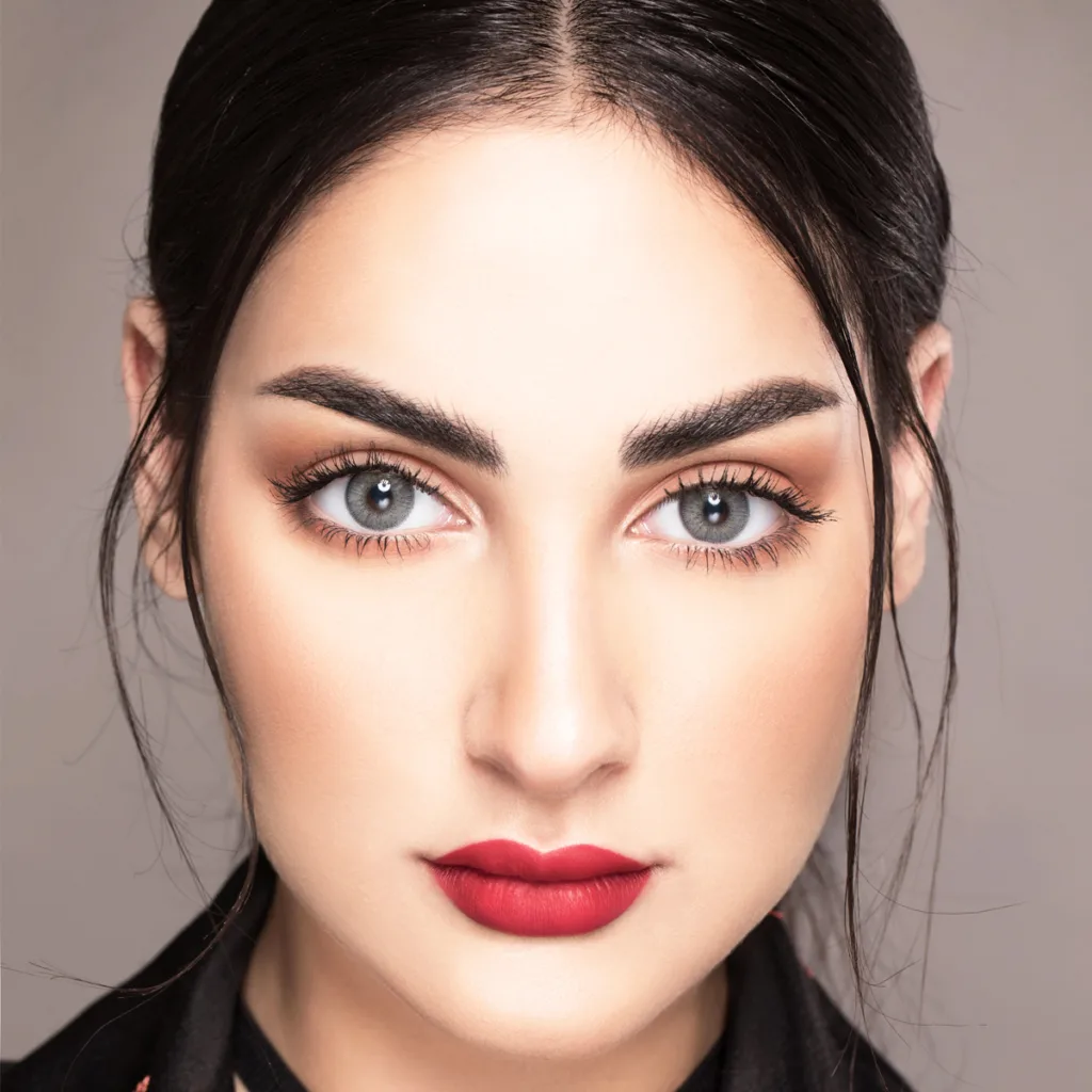 Mylense Oro Gray colored contact lenses worn