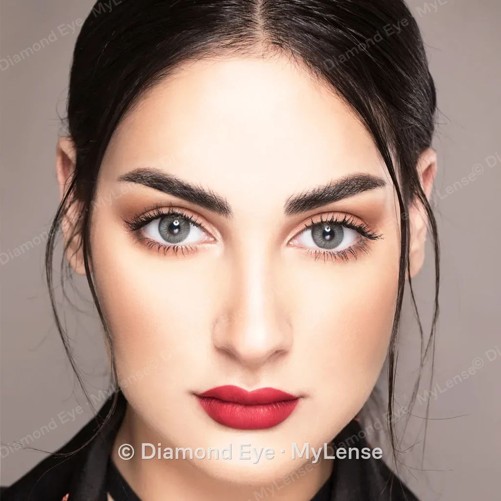 Mylense Oro Gray colored contact lenses worn