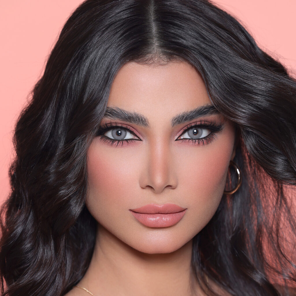 3D Dove colored contact lenses worn