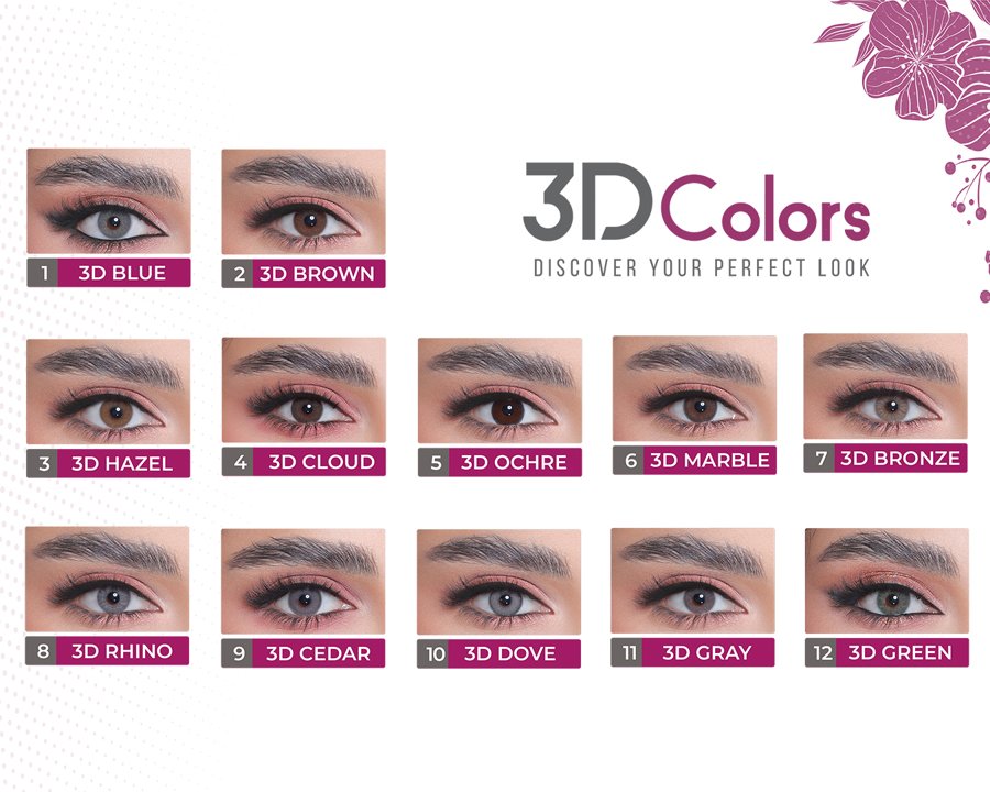 3D Colors shade chart